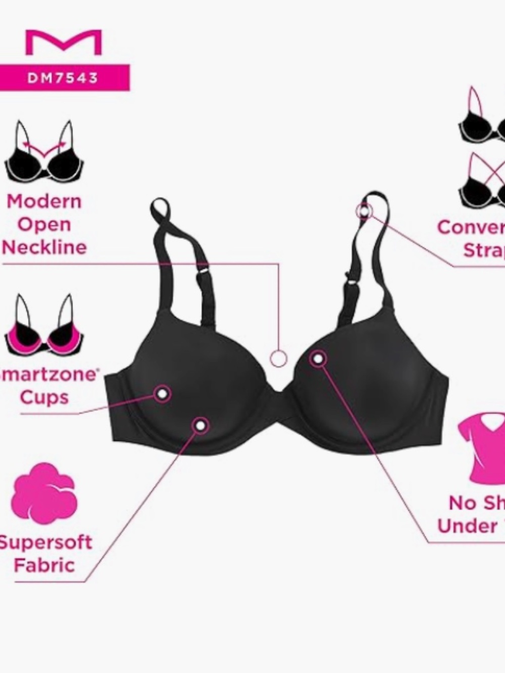 Maidenform One Fab Fit Everyday Modern Demi Underwire Bra Blue Size 38C 11386 - Picture 5 of 5